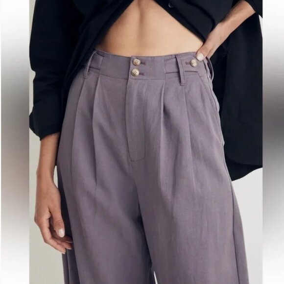 NWT Madewell The Harlow Wide Leg Pant in Smoky Grape - Picture 2 of 6